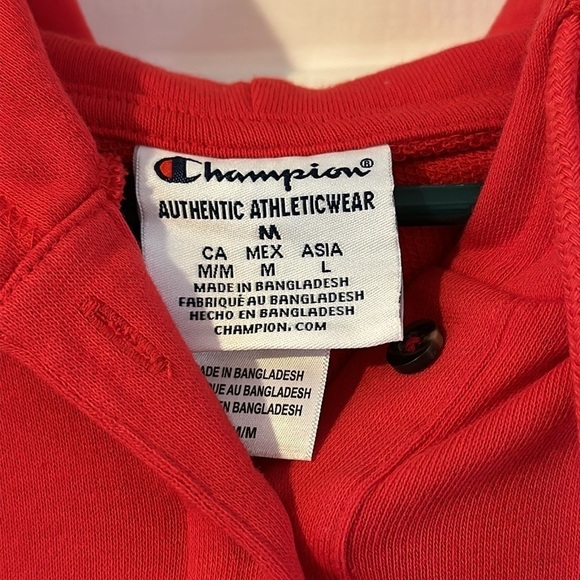 Women’s Champion Ohio State Button Up V Neck Hooded Cotton Blend Pullover Sz M - Picture 5 of 8